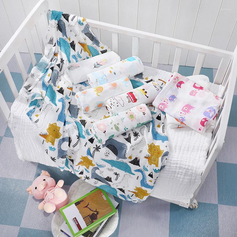 

Blankets Animal Pattern 120 110cm Muslin Swaddle Cotton 2 Layers Baby Blanket Born Bath Towel Wrap Bedding, Unicorn