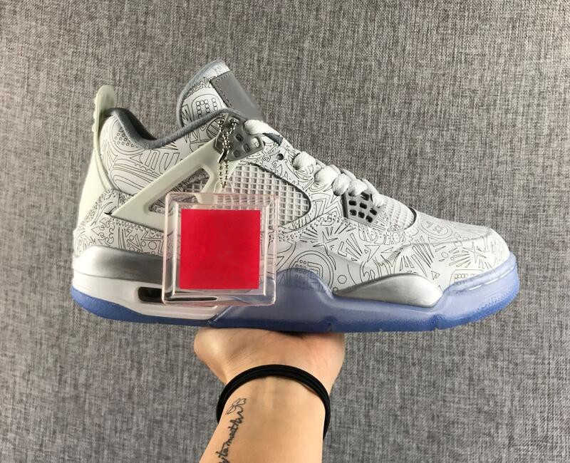 

Shoes New Brand 4 White Chrome Metallic Silver Mens Designer Hot IV Laser 30th Anniversary Sports Trainers
