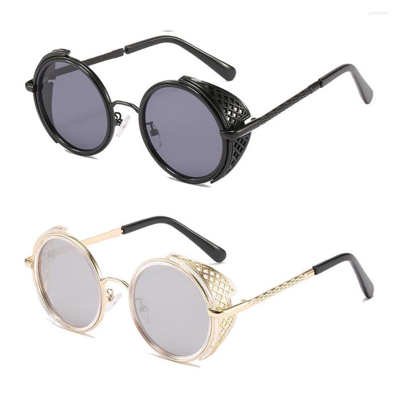 

Sunglasses 1PC Retro Y2K Round Steampunk Women Men Vintage Punk Sun Glasses Shades UV400 Eyewear