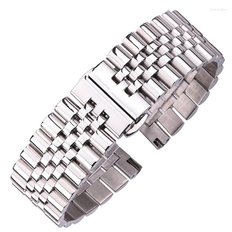 

Watch Bands Stainless Steel Watchbands Silver Polished 16 18 19 20 21 22mm Metal Bracelet Strap Accessories