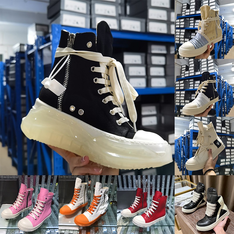 

Ricks Boots For Men Women Canvas Denim Platform Chunky Sole Boot Owen Nylon Pouch Combat Cowboy Ankle Booties Black Pink Leather Winter Shoes, 35