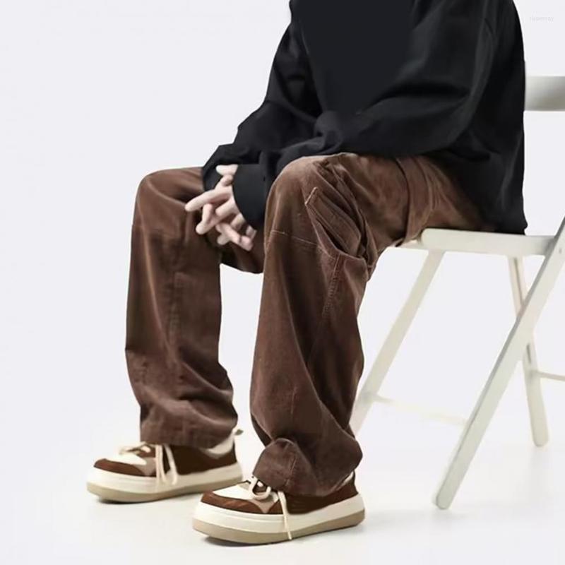 

Men's Pants Wide Leg Simple Oversized Hip Hop Men Straight Solid Color Skin-affinity For Working, Black