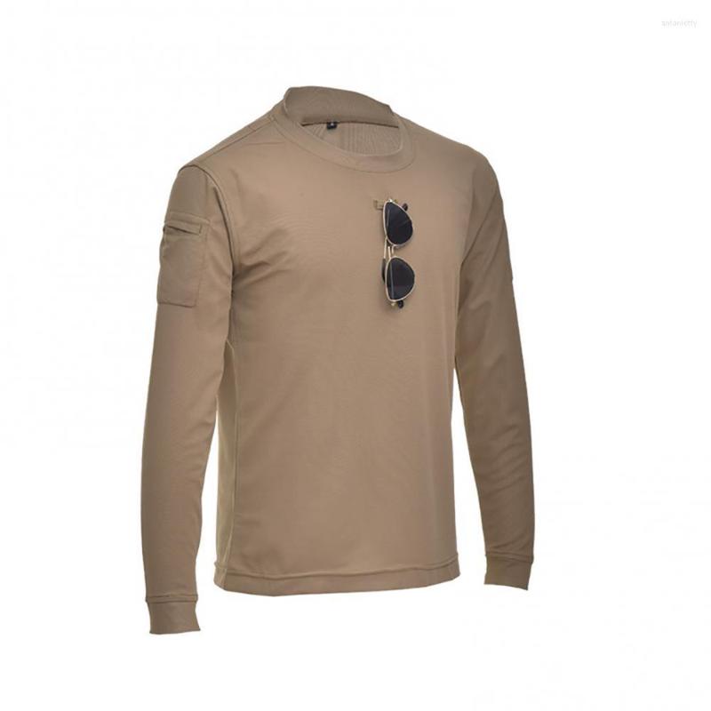 

Men' T Shirts Men Pockets Loose Pullover O Neck Casual Long Sleeve Sweat Absorbent T-shirt, Green