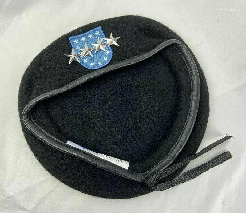 

Berets Us Army Infantry Regiment Black Beret Officer 4Star General Rank Military Hat Store, Picture shown