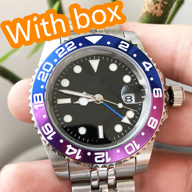 

man watch automatic mechanical ceramics watches 40mm full stainless steel Gliding clasp Swim wristwatches sapphire super luminous