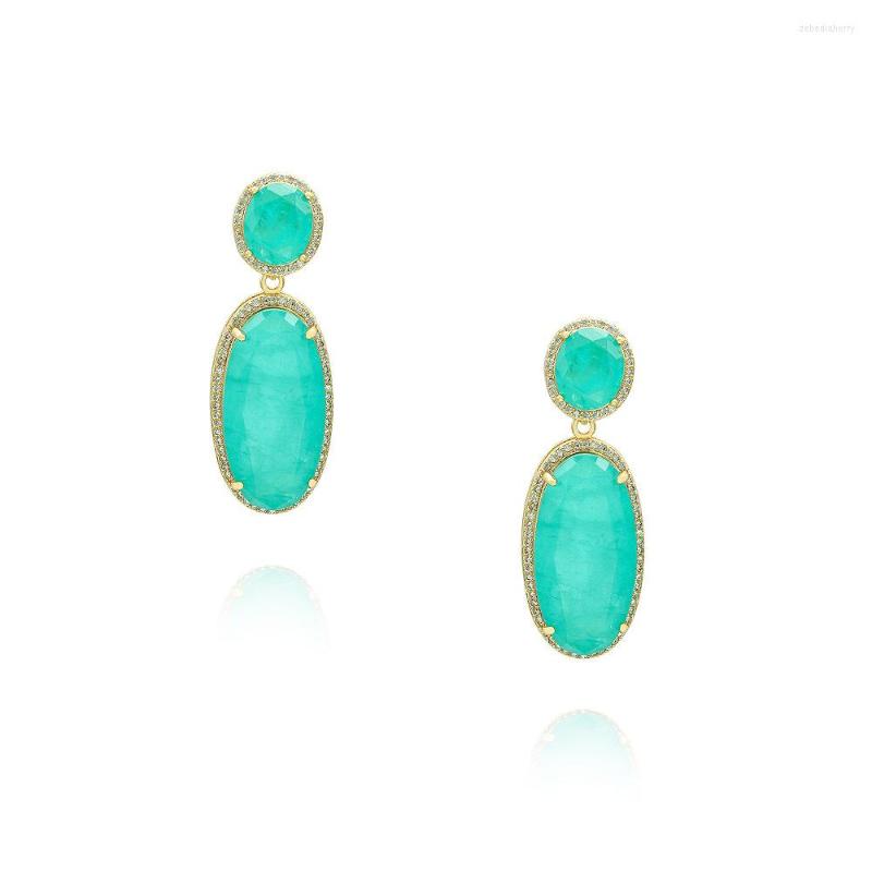 

Stud Earrings Colorful Drop Oval Jewelry Colored Stone Artificial Stones Fashion Wholesale