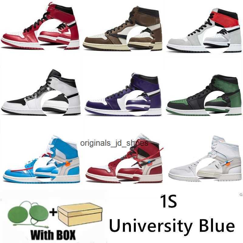 

Designer Jumpman Mens 1S Basketball Shoes High OG 1 UNC University Blue Royal Red Green Shoe Bred Chicago Trainers Men Women Sports Sneakers, 45