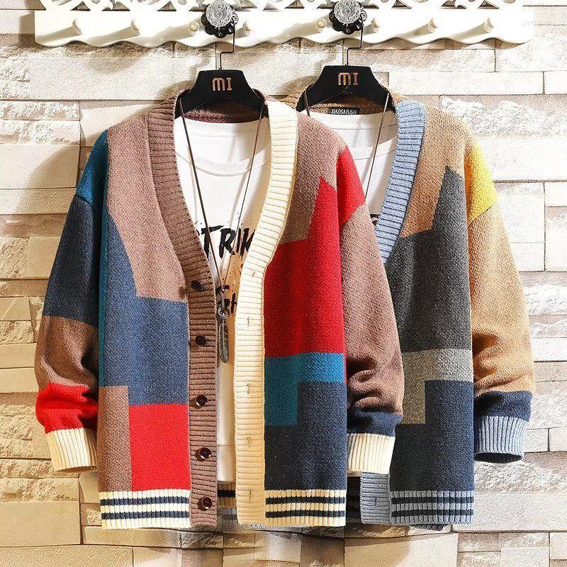 

Men's Sweaters Autum Winter Atuamn V-neck Cardigan Men Women Knitted Sweater Coats Casual Oversize Long Sleeve Jacket Top Man Couple Clothes, Red