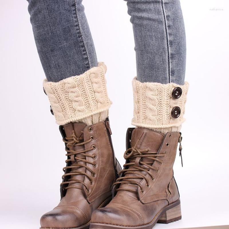 

Women Socks Solid Color Crochet Boot Cover Keep Warm Toppers Gaiters, Beige