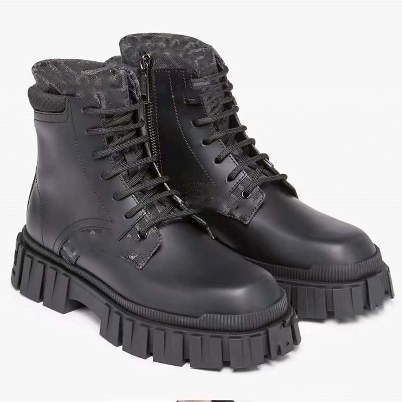 

Luxury Designer Force Boots Black Leather shoes ankle boots Chelsea Boot match Booties with dust bag 07
