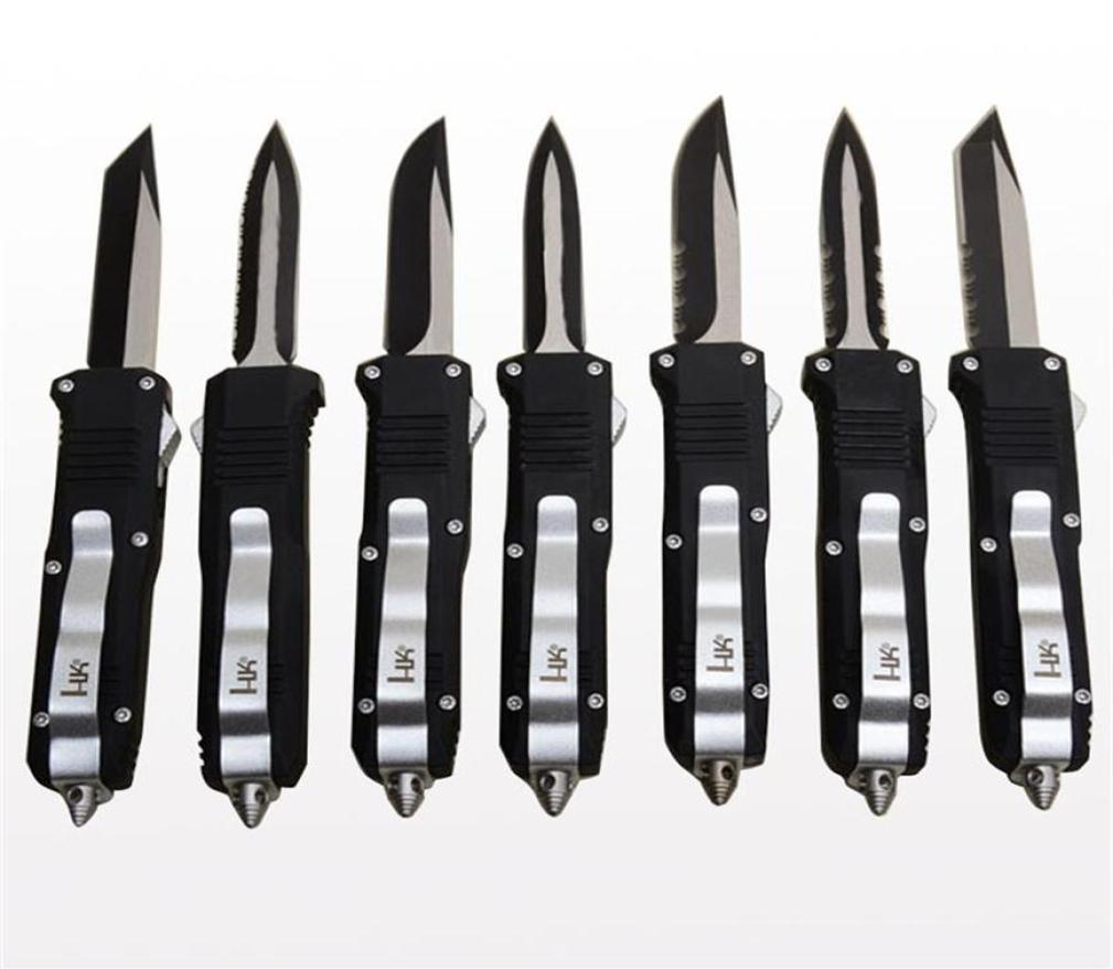 

7 Styles BENCHMADE Mini HK Automatic knives 440 stainless steel blade Infidel Double action Pocket knife with nylon sheath and ret9600335