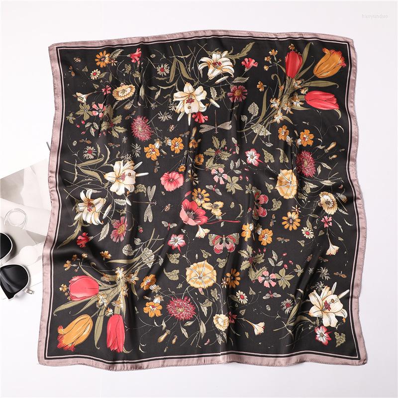 

Scarves Women Small Satin Silk Scarf Square Floral Print Wrap Foulard Femme Handkerchief Bandana Neck Hair Skinny Tie Shawls