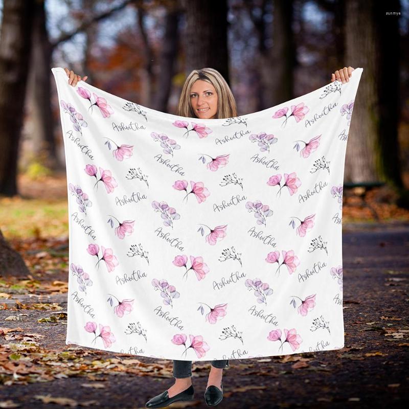 

Blankets Name Personalized Baby Blanket Swaddling Bedding Leaf Animal Custom Born Gift Anniversary Birthday, 137