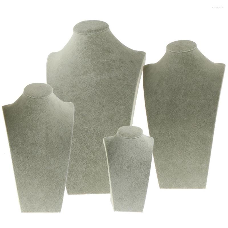 

Jewelry Pouches Jewellery Rack Model Display Necklace Pendant Holder Neck Bust Showcase Gray