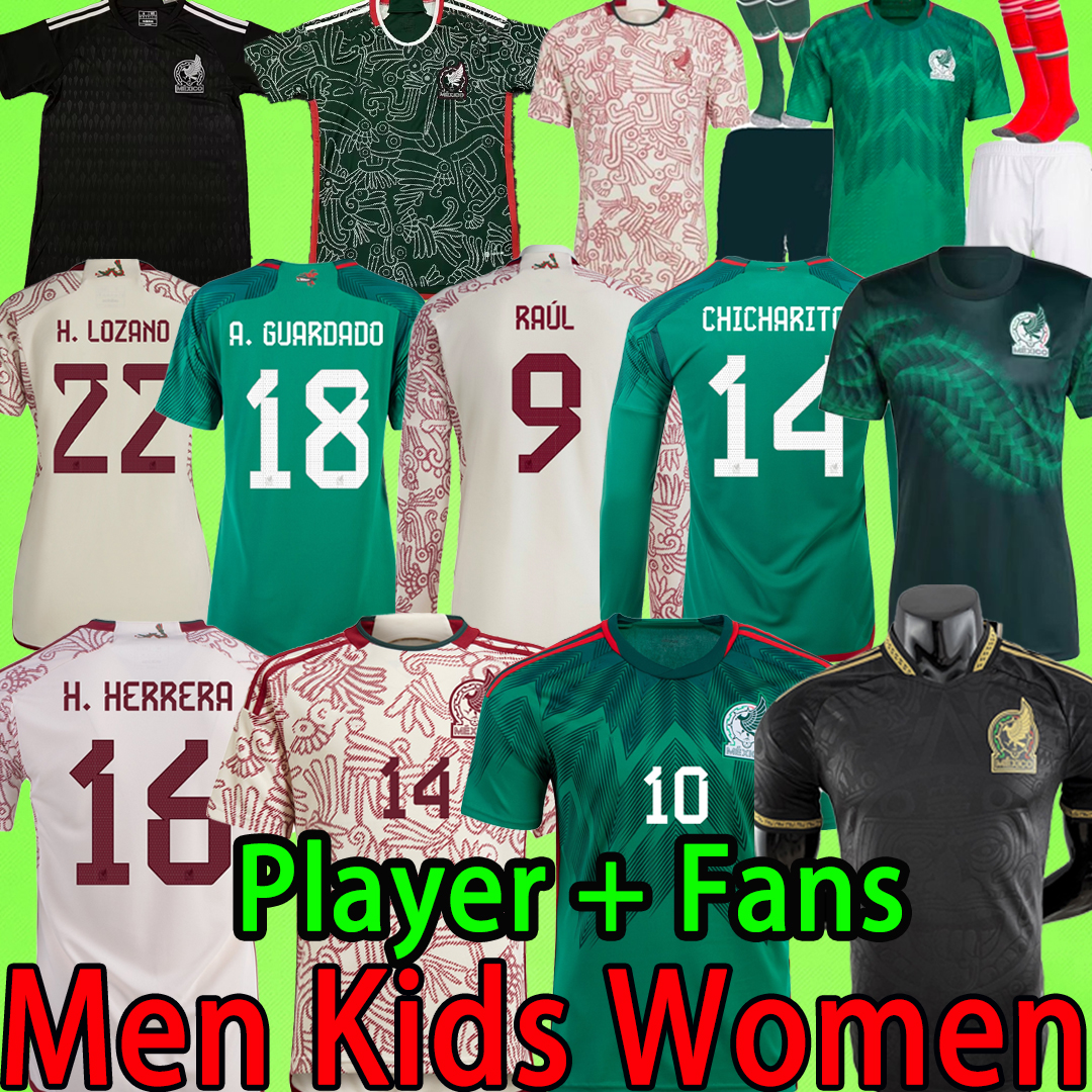 

2023 Mexico soccer jerseys long sleeve fans player version 22 23 goalkeeper Camisetas de futbol 2023 KIDS KIT shirts, 2022 home fans version