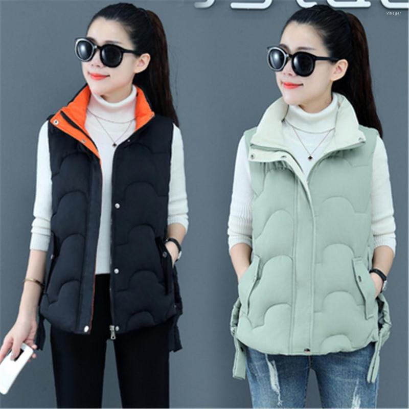 

Women's Vests 2022 Autumn Winter Women Down Cotton Vest Lady Short Outwear Girl Sleeveless Jacket Big Size Basic Tops Waistcoat, Black