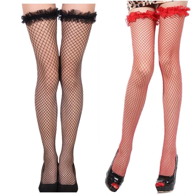 

Women Socks Sexy Fishnet Stockings Exotic Lingerie Hollow Stocking Long Thigh High Nylon, Black