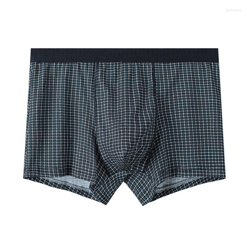 

Underpants Fashion Plaid Boxer Underwear Men Boxers Cotton Mens Panties Shorts Breathable Sexy Soft Male Mid Waist Pants Cuecas