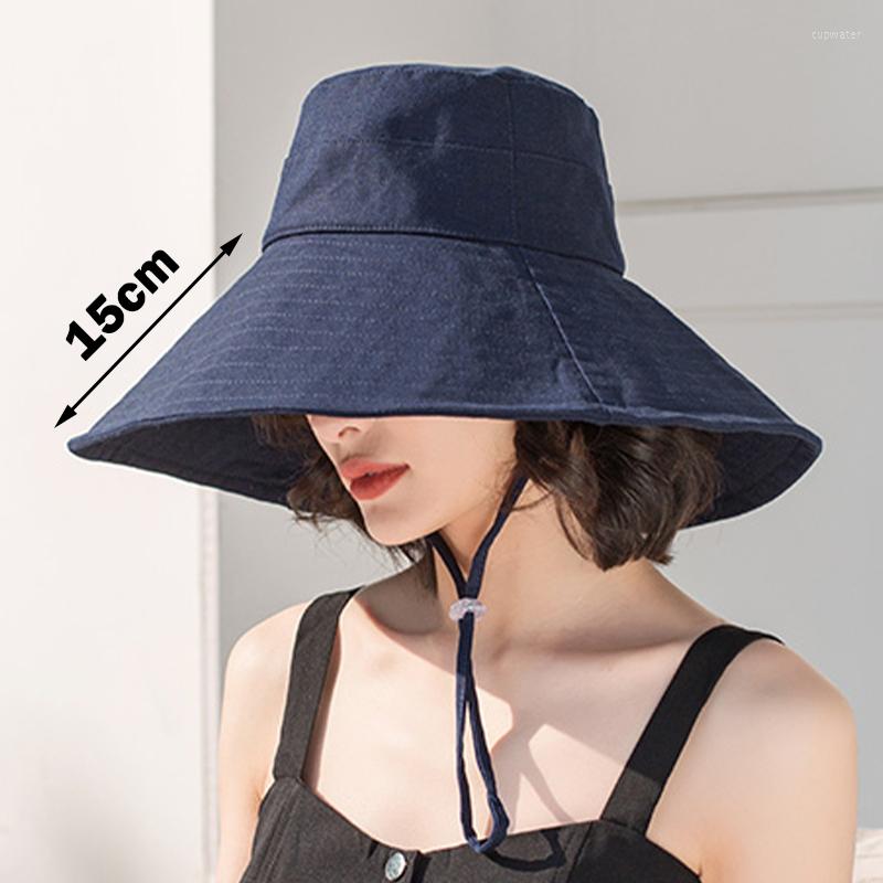 

Berets Summer Wide Brim Sun Hat Trendy Women's Outdoor Travel Beach UPF50 Bucket Ladies Casual Solid Bob Panama Fisherman Cap, Black