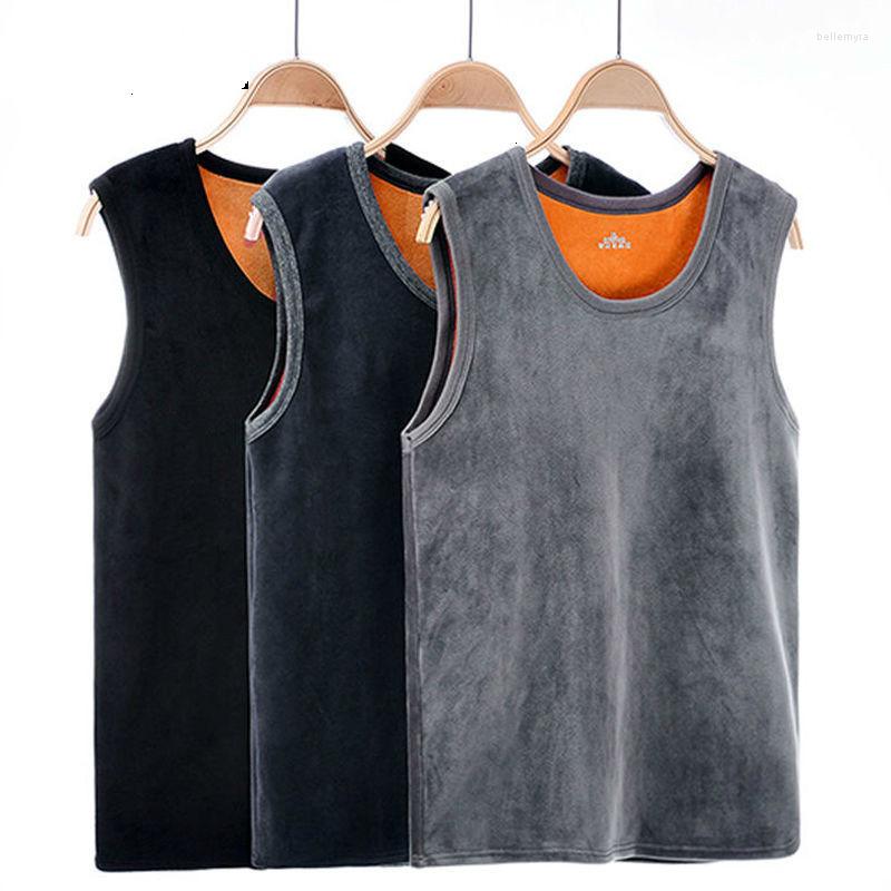 

Men's Tank Tops Warm Vest For Man Keep Underwear Men Men's Winter Thermo Shaping Large Size Male Comfortable With Velvet #htyus, Black