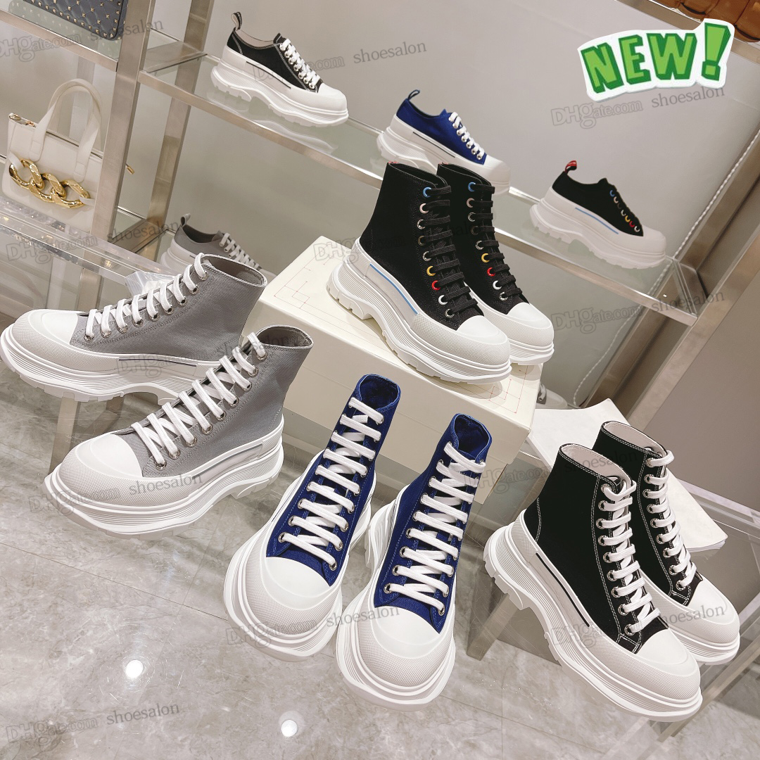 

Casual Shoes High Boots Fashion Platform Tread Slick Canvas Sneaker Pink Red Triple Black White Girls Men Women shoes