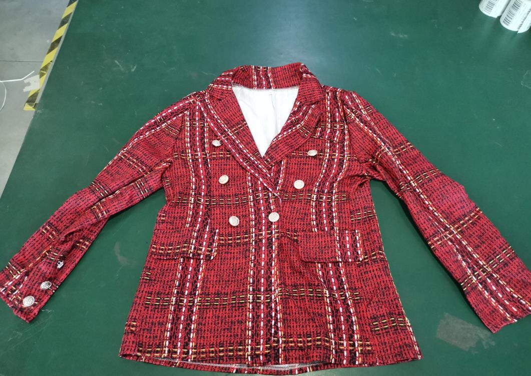 

Women' Suits & Blazers Fashion Autumn Slim Double Breasted Long Coats Winter Women Green Plaid Coat Jacket Casual Printing Warm Overcoat, Customize