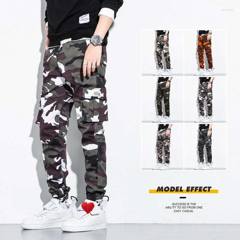 

Men's Pants 2022 Black Camouflage Fashion Men's Cargo Side Pockets Casual Streetwear Pant Male Hip Hop Joggers Trousers Men
