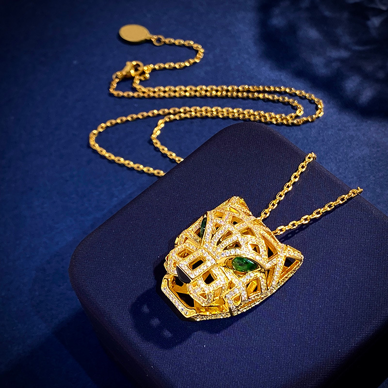 

Pendant Necklaces New Style designer leopard Full Stones Pendant necklace gold chain necklaces for men and women Party Wedding lovers gift jewelry