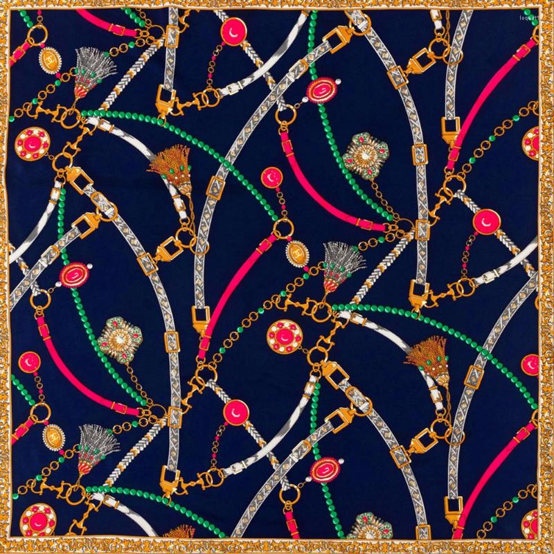 

Scarves 90cm Brand Twill Silk Square Scarf Belt Print Women Hem Shawl Luxury Hijab Design Bandana Hand Rolled Head