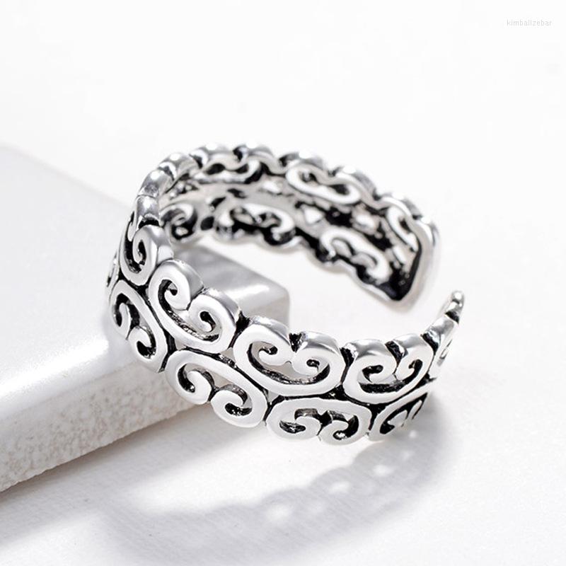 

Wedding Rings Punk Hollow Pattern For Women Girls Fashion Irregular Finger Gift 2023 Female Jewelry Party