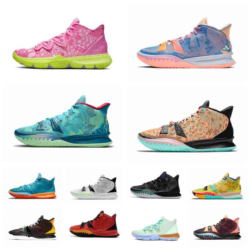 

2022 KYRie 7 Mens Basketball Shoes Kyries 5 One World 1 People Pink Yellow Roswell Rayguns Preheat Soundwave Daughters Azurie Expressions Bred shoe, G012