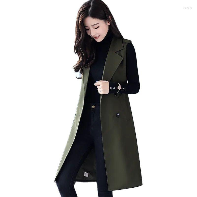 

Women's Vests Lining Suit Vest Female 2022 Fashion Women's Waistcoat Sleeveless Green Black Blazer Spring Autumn Casual Jacket
