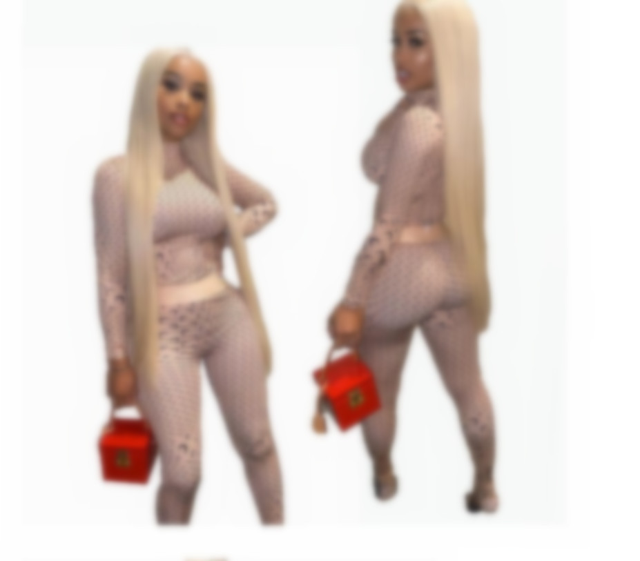

Women's Two Piece Sets European and American fashion autumn sexy crescent print Clothing new style