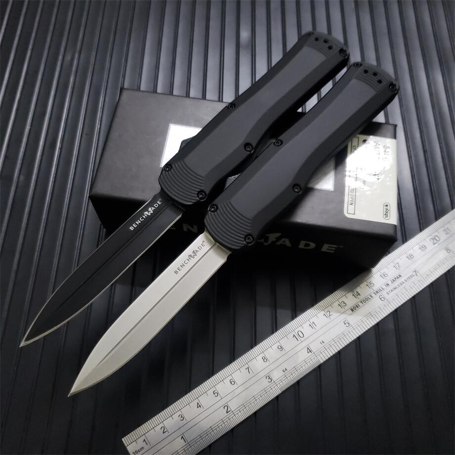 

Benchmade 3400/3400BK Autocrat AUTO Knife 3.71" Black S30V Double Edge Blade Black Alumnium Alloy Handles Outdoor Camping Pocket Knives BM 3300 4300 aUtomatic Tools