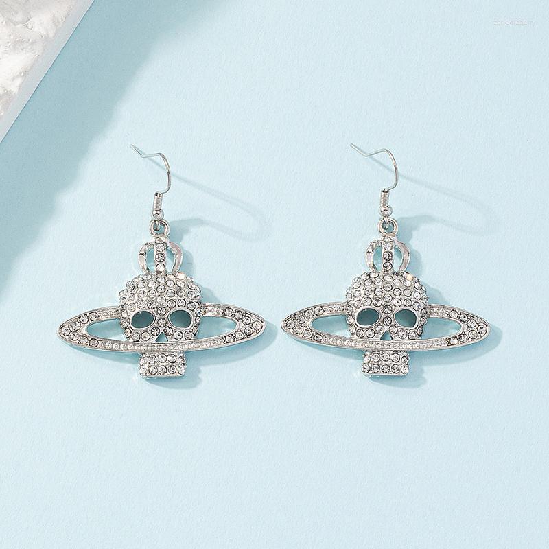 

Stud Earrings 6 Pair /lot Fashion Jewelry Metal Rhinestone Skull For Women