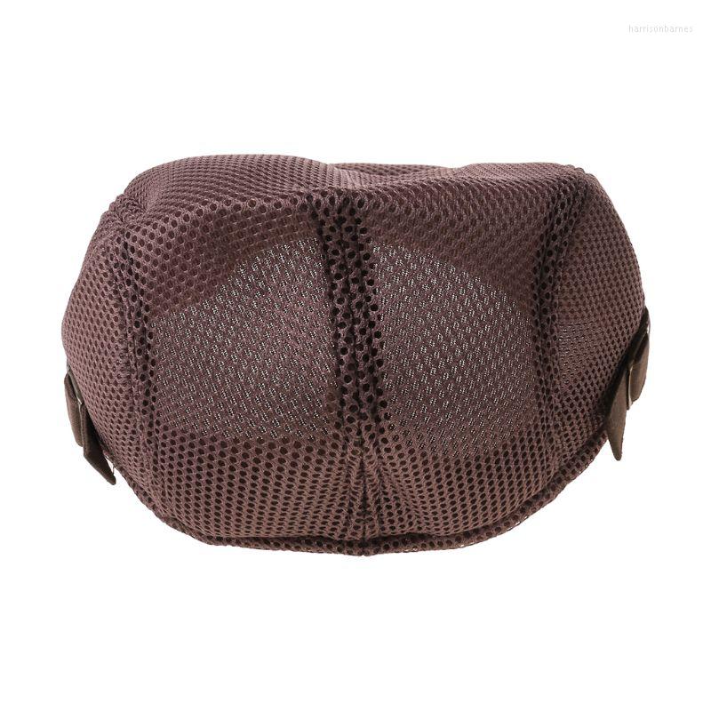 

Berets Mens Breathable Mesh Summer Duckbill Hat Sboy Beret Ivy Cap Cabbie Flat Soft 62KE, Black