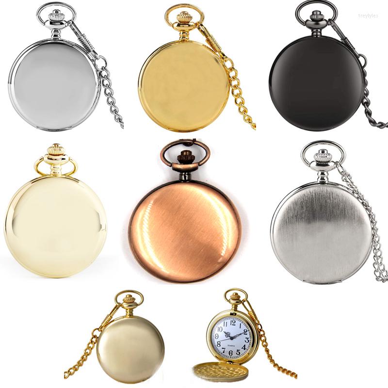

Pocket Watches High Quality Custom Glossy Laser Logo Lettering Retro Double-sided Light Quartz Chain Watch Wholesale, Brilliant cuprum