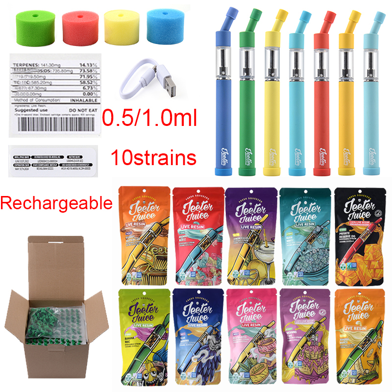 

JEETER JUICE Disposable Vapes Pen 0.5ml 1.0ml Rechargeable E cigarettes Device Pods Kits empty Pod 180mah Vape Pens Wholesale