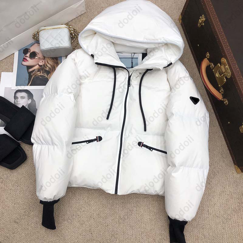 

Womens Down Jackets Fashion Puffer Coat Winter Warm Hooded Parkas Coats Women Mens Classic Print Outerwear Stylish Short Windproof Jacket 22FW, White