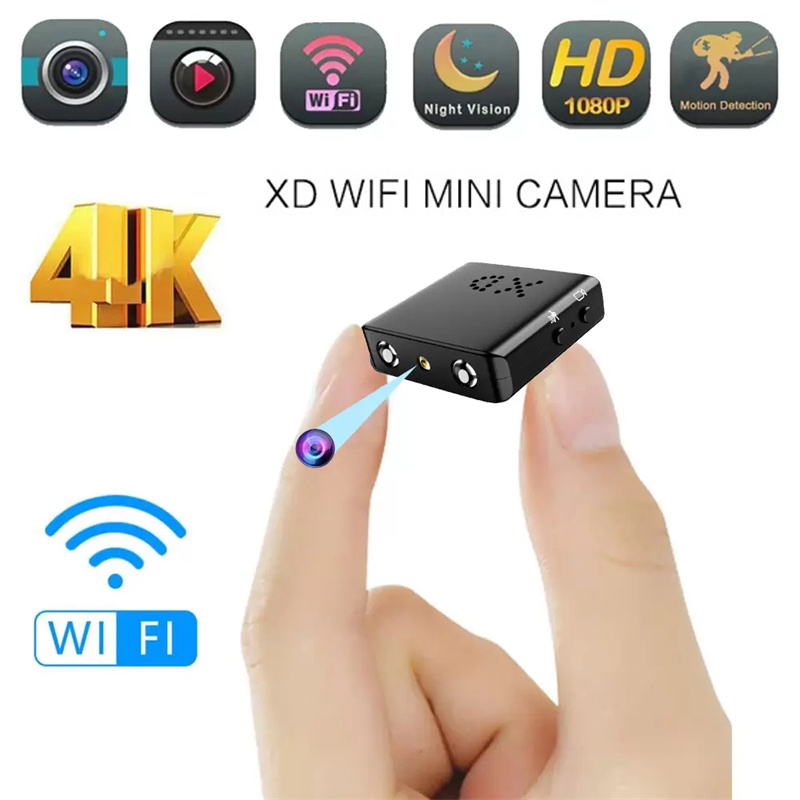 

New Camcorders 4K Full HD 1080P Mini ip Cam XD WiFi Night Vision Camera IR-CUT Motion Detection Security Camcorder HD Video Recorder Free Ship, Black