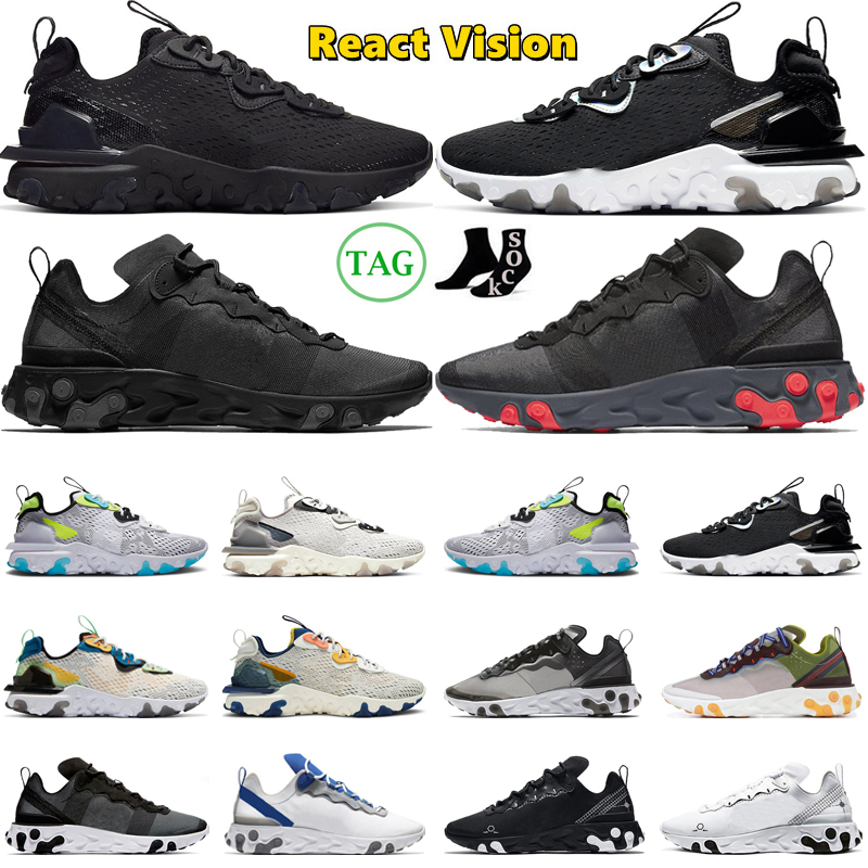 

Hotsale React Vision Running Shoes Element 55 87 Men Women Triple Black White Iridescent Vast Grey Worldwide Mens Trainers Outdoor Sneakers, #3