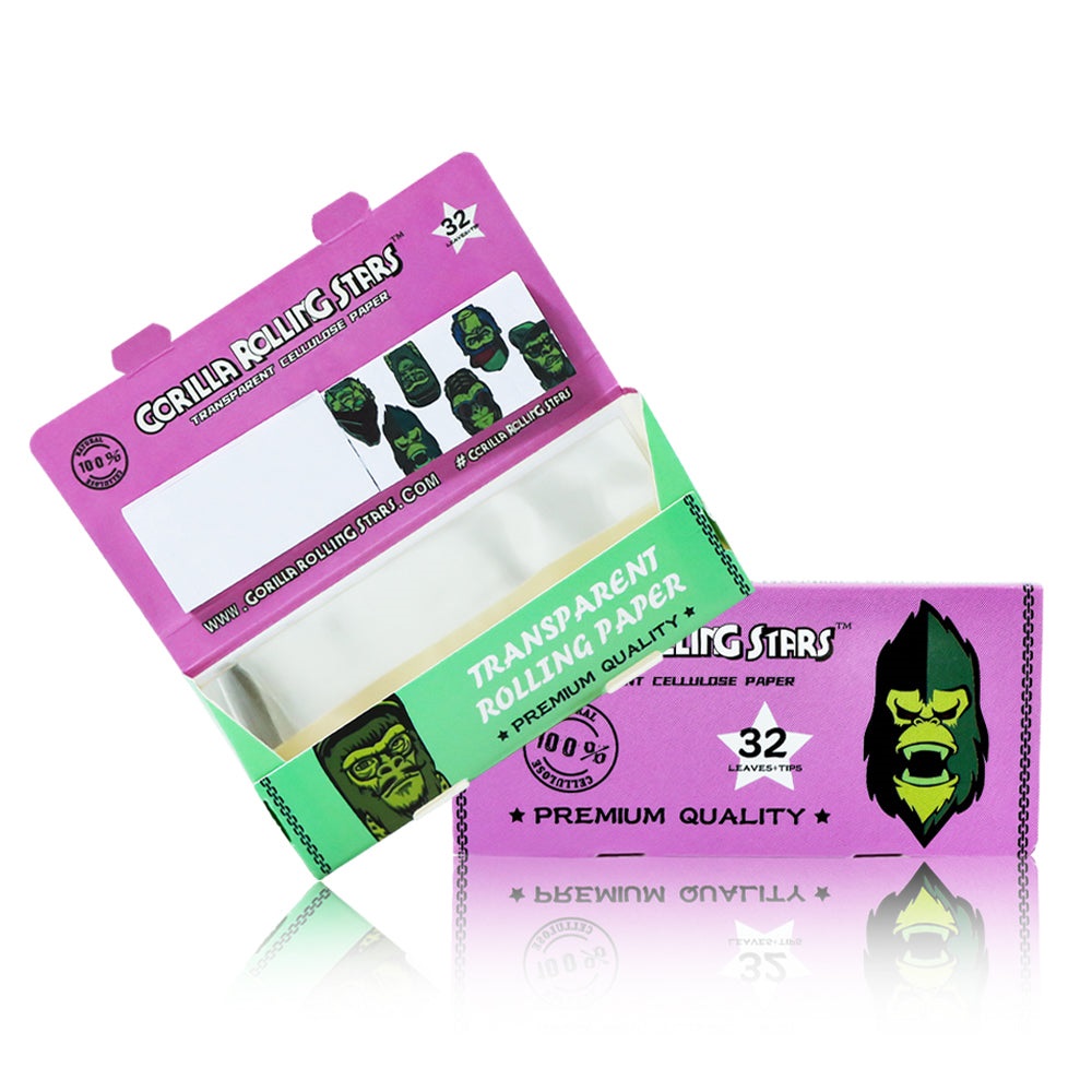 

smoke accessory shop pre rolling paper cones 84MM Gorilla Series Transparent PAPER TIPS Use 24 volumes a box