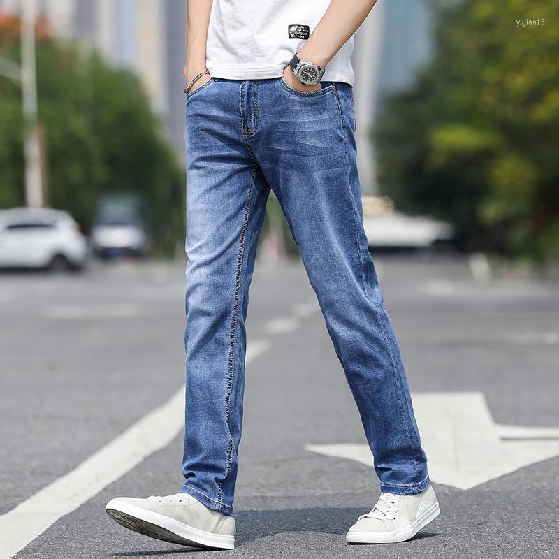 

Men's Jeans 2022 Spring Summer Autumn Men's Stretch Straight Fit Denim Pants Brand Style Trousers Mens Wear, Wg601 blue
