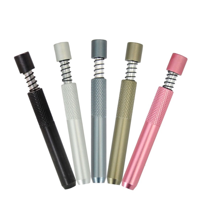 

Metal Smoking Pipe Multicolor Aluminium Portable Push Type Mechanical Tobacco Pipespring 470 S2