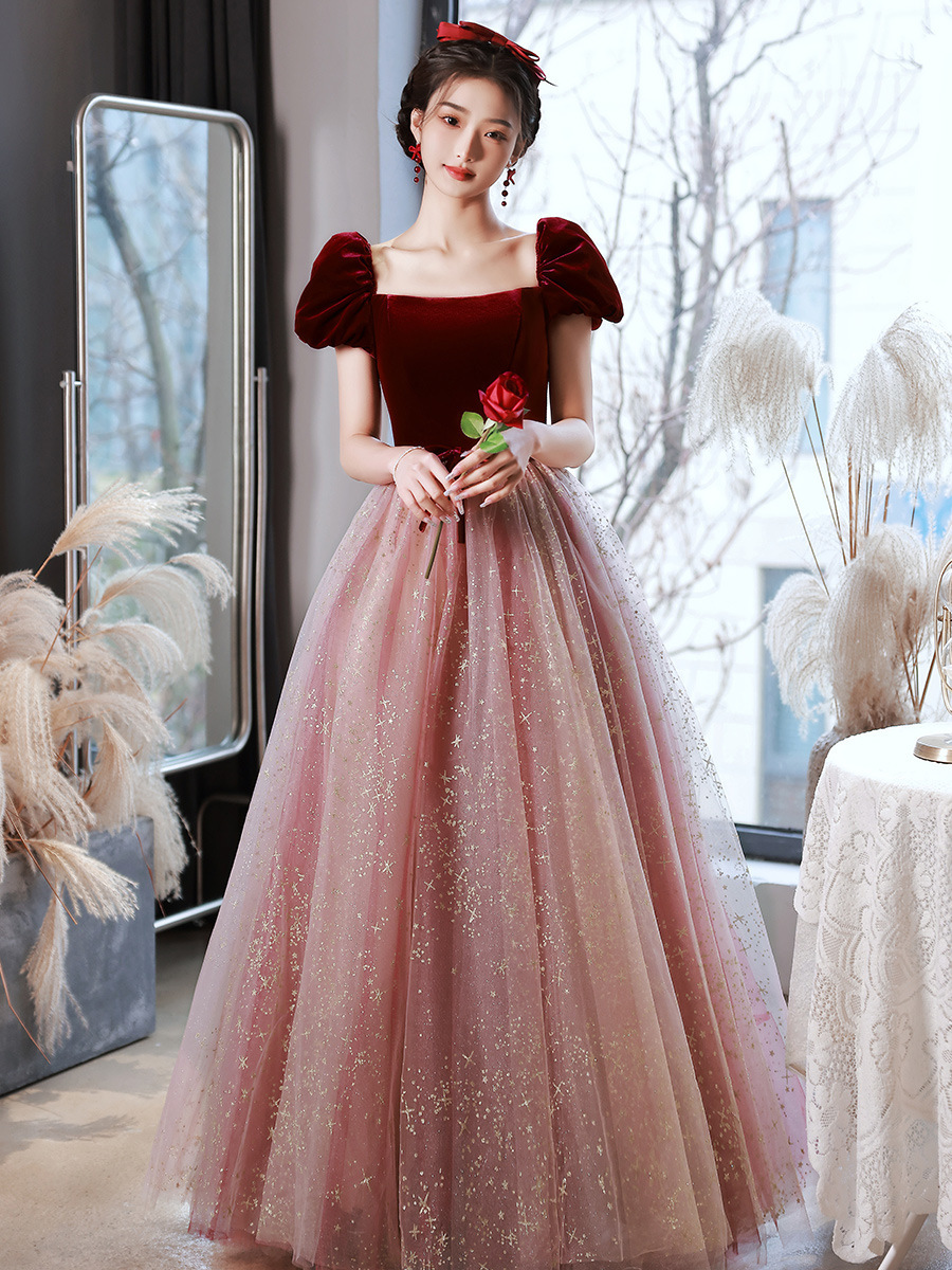 Robe de bal rouge longue en dentelle perlée, tenue de soirée formelle de luxe, douce 16, robe de Cocktail pour filles noires, 2022