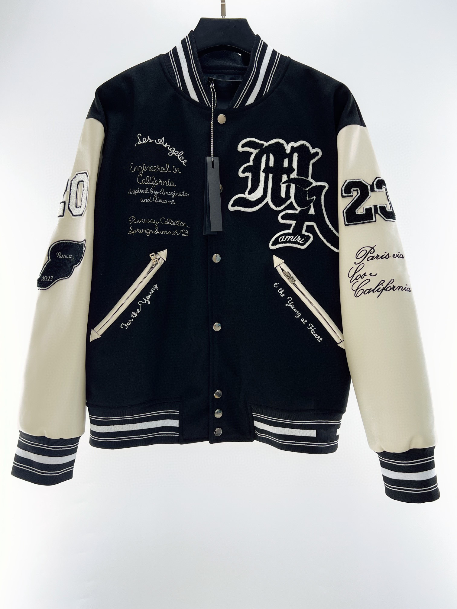 

Varsity Jackets designer coat Baseball Bomber Women Hip Hop Harajuku Alphanumeric Letter Patchwork Leather Streetwear Men Unisex College CoatsMen's black blue, Extra shipping postage/no ship