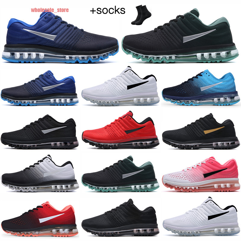 

Newest Mens 2017 Running Shoes socks Walking Sports Brand Man Women Fly Black White Red Blue Trainer Sneakers size 36-45, Color 1