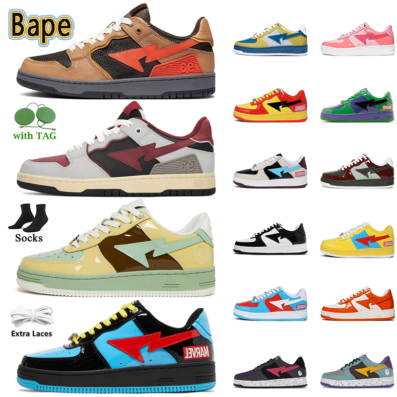 

Bapedstas Shoes 2023 Platform Fashion Baped Sk8 Sta Designer Sneakers Bapesta White Black Grey Orange ABC Camo Red Pastel Pink Blue Yellow Offs Women Mens Trainers, C20 36-40