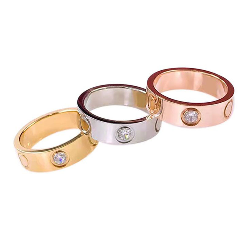 

Designer Couples ring rings for women diamond luxury jewelry love woman womens Titanium steel Gift Party Anniversary Gold Plated Silver Rose mens Anniversary