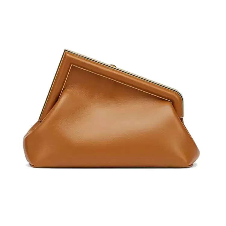 

Ff first Soft Leather Bag Oversized Metal Buckle Womens Handbag Crossbody Shoulder Bags Ladies Underarm Clutch Handbags with Strap no Box